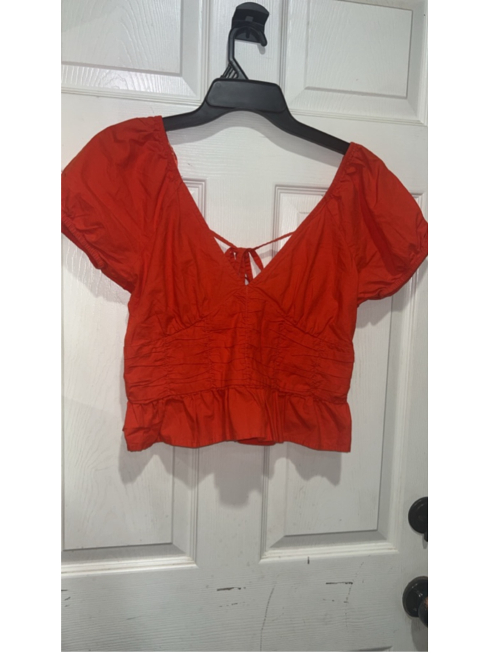 Women's Sim & Sam Red Crop Top, Size L